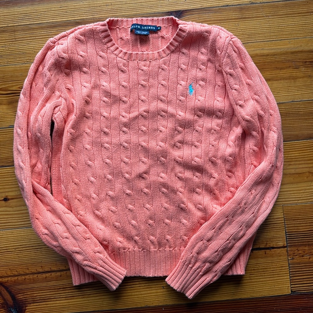 Polo by Ralph Lauren ORANGE Cable Knit Sweater